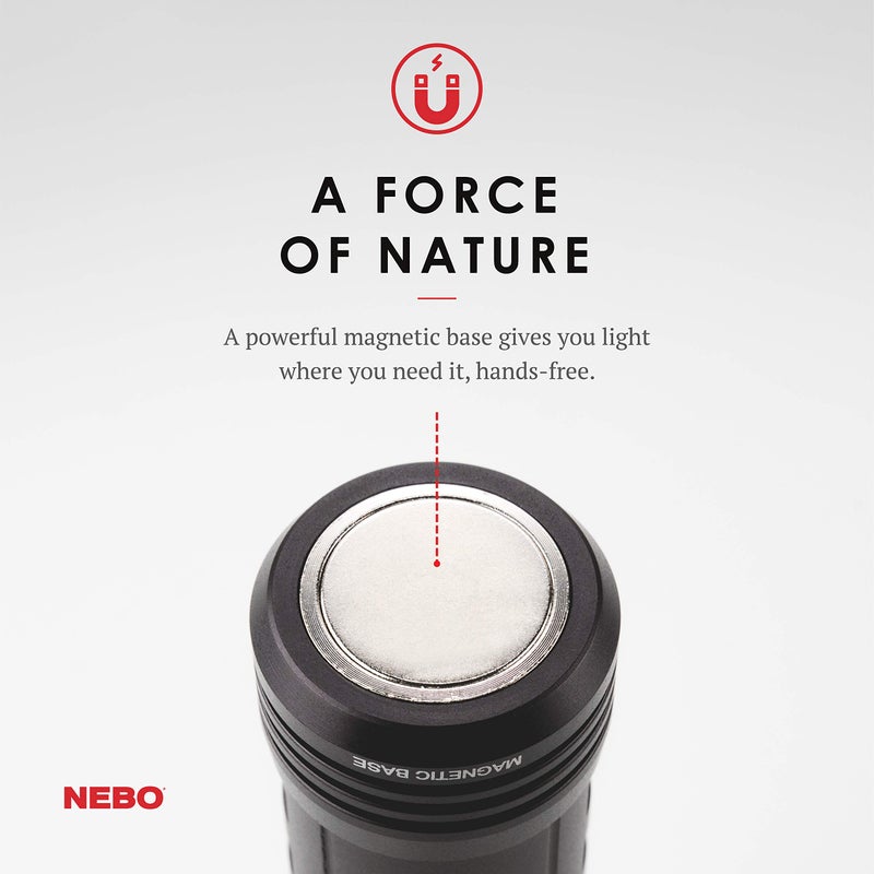 NEBO SLYDE+ Work Light | 300 Lumens, 4 Light Modes, Magnetic LED Flashlight & COB Work Lamp, Water Resistant, Battery Powered, Great for Camping & Tactical Gear, Includes 4x AAA Batteries - Image 4